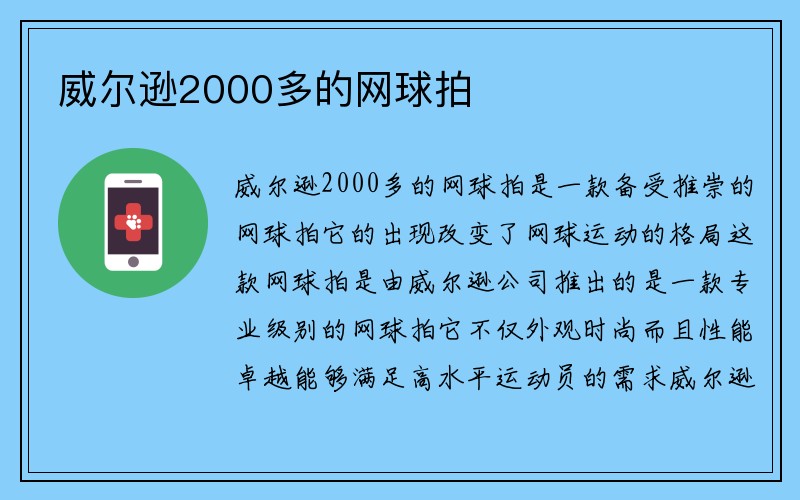 威尔逊2000多的网球拍