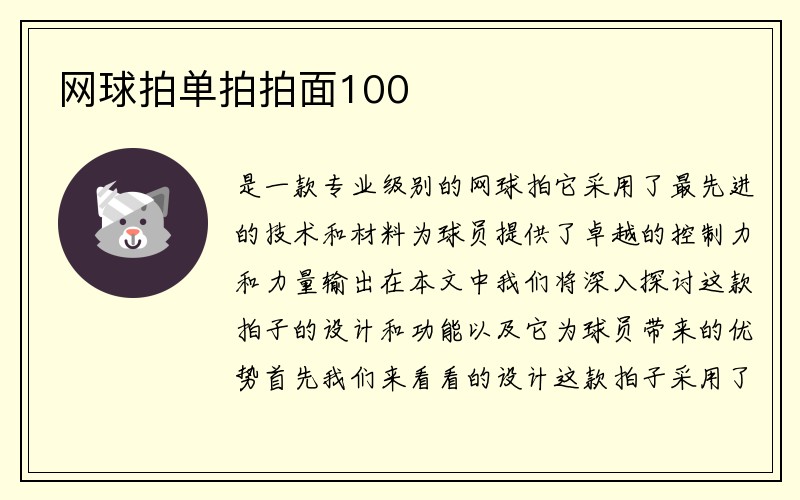 网球拍单拍拍面100