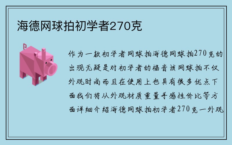 海德网球拍初学者270克